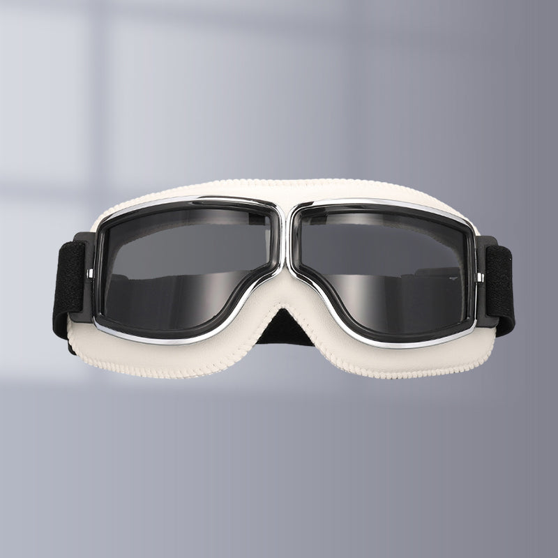 Retro motorcycle eyewear, protective and comfortable for all riders.