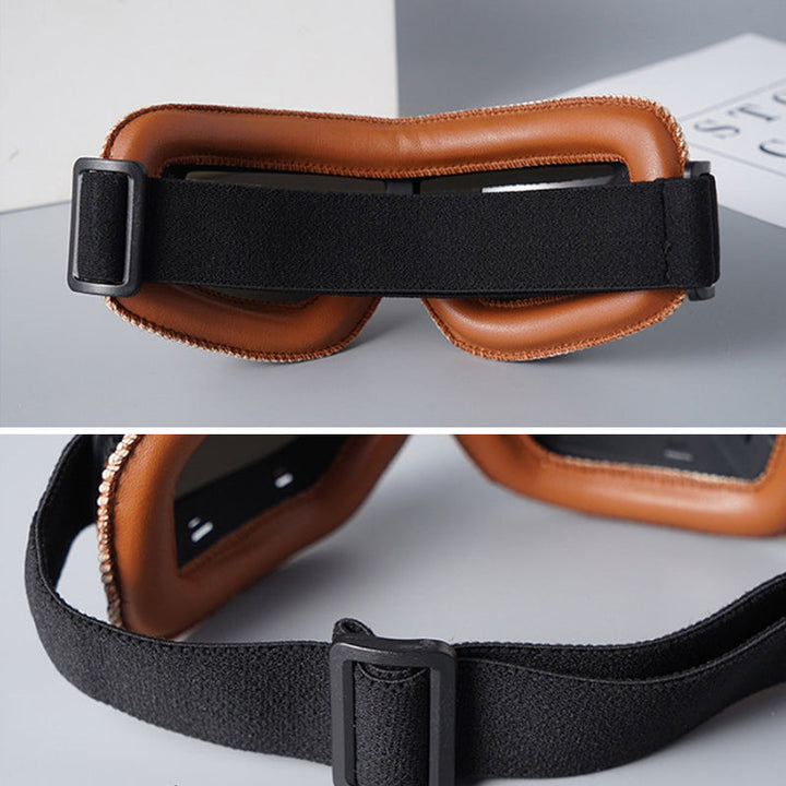 Classic retro motorcycle goggles for riders, offering clear vision & safety.