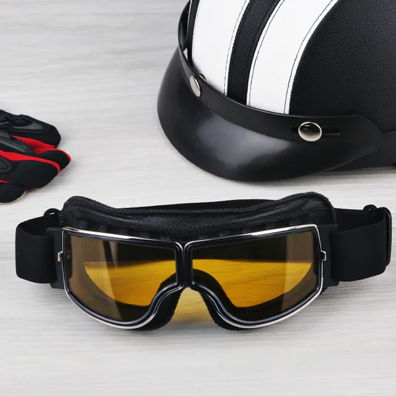 Windproof retro motorcycle goggles, UV protection for ultimate comfort.
