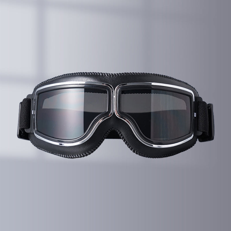 Flexible retro motorcycle goggles for outdoor adventure & UV protection.
