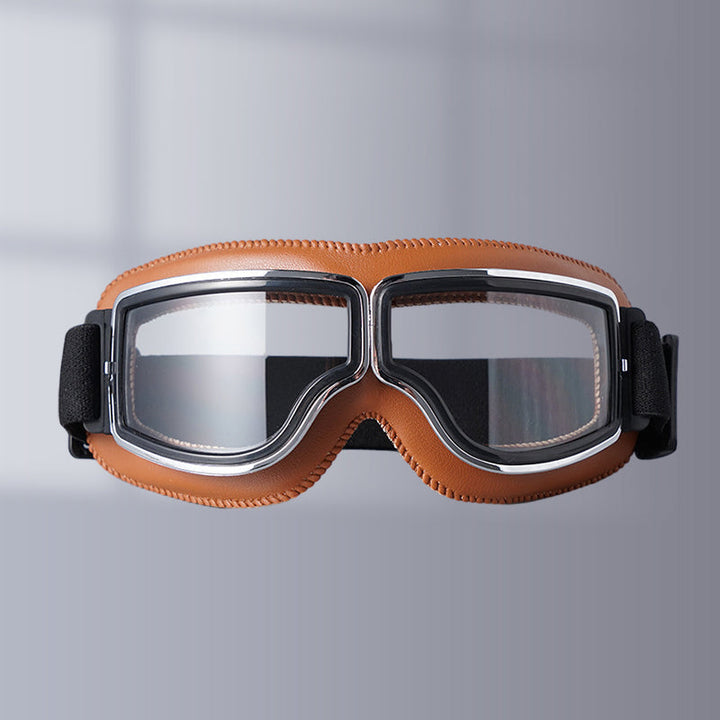 Adventure-ready retro motorcycle goggles, unisex, UV protected.