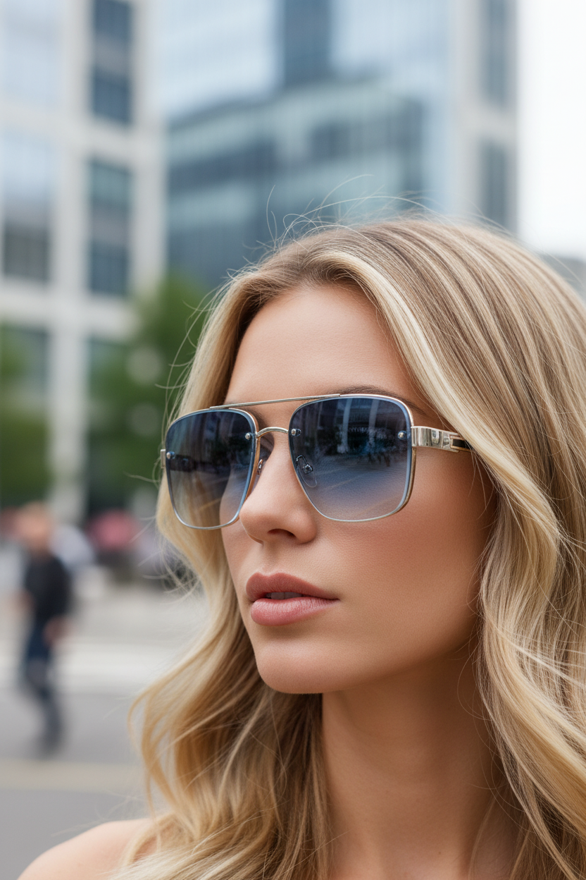 Classic unisex aviator metal sunglasses with UV400 protection for everyday wear.