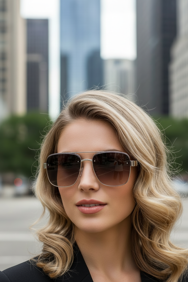 Men's classic aviator metal frame sunglasses, providing essential UV400 eye protection.