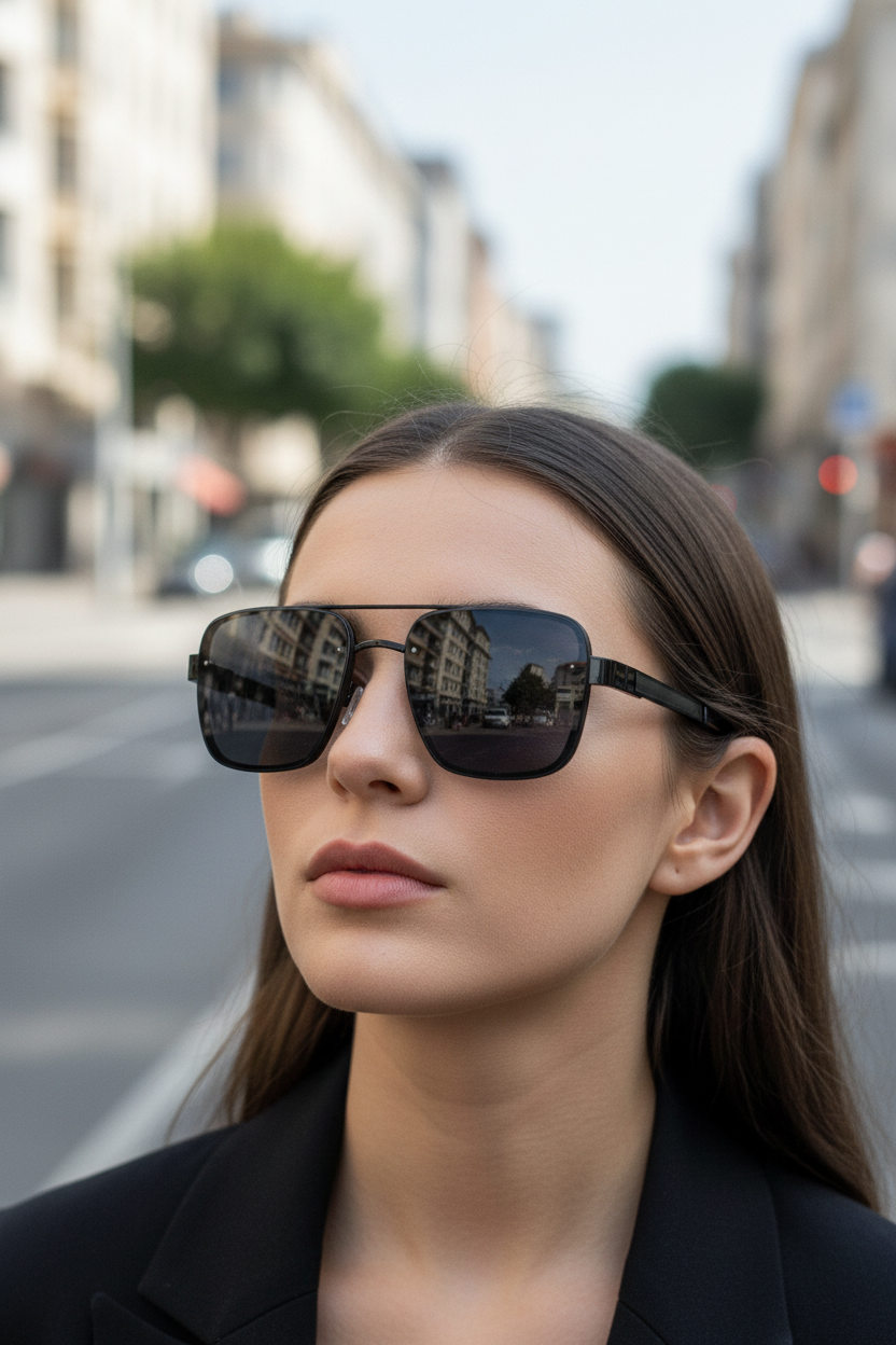 Women's stylish aviator metal sunglasses, UV400 everyday eyewear accessory.