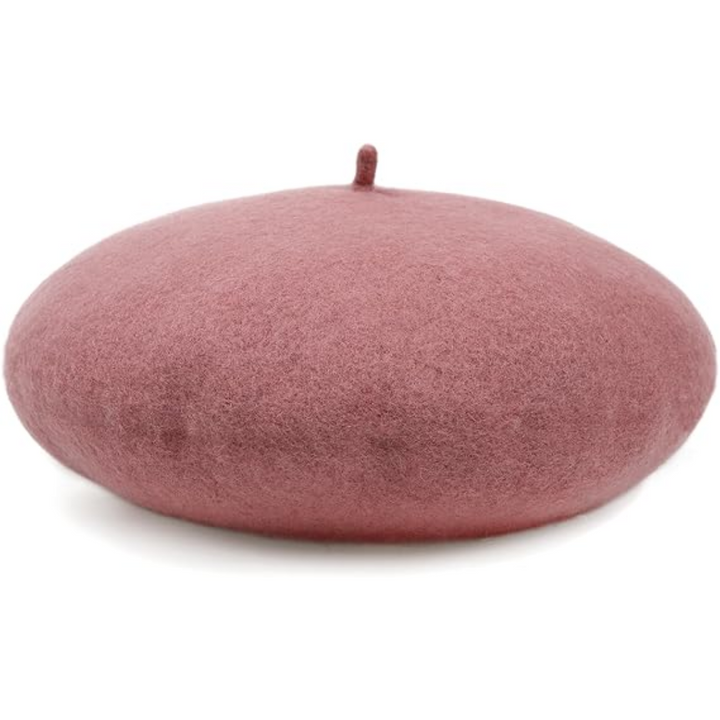Classic women's red French beret hat for elegant winter style. Timeless fashion accessory.