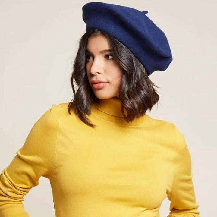 Elegant women's beret hat, a classic French style piece for chic daily wear.