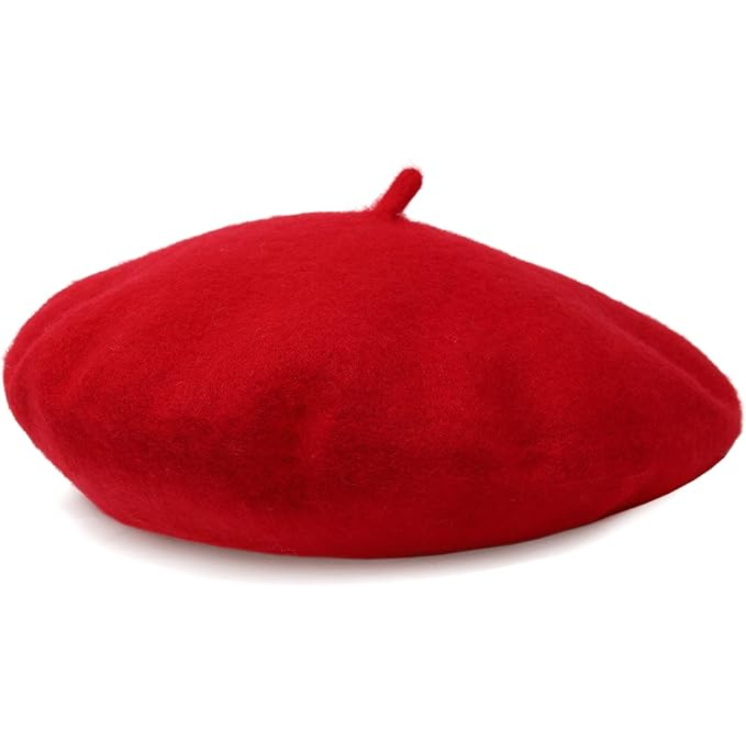 Chic black wool beret, a classic French hat for women. Perfect elegant headwear.