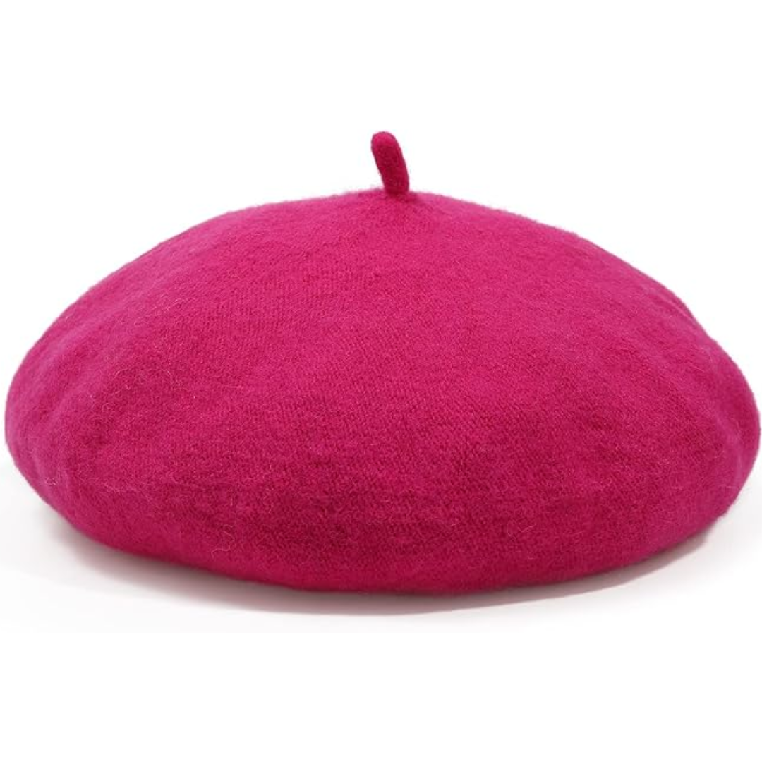 Women's classic French beret hat, offering timeless style & warmth. Fashionable accessory.
