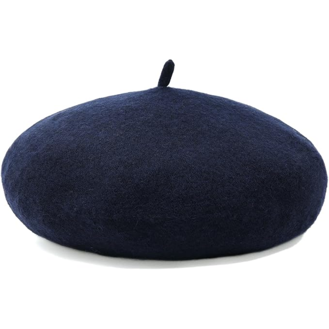 Green women's beret hat, a chic French style accessory for elegant headwear.