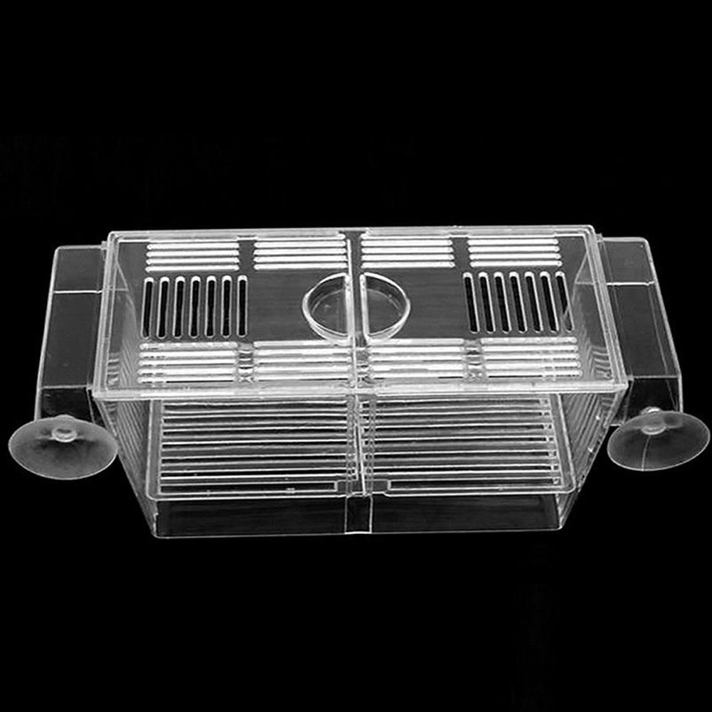 Aquarium overflow breeding box, a clear nursery for separating fish and shrimp