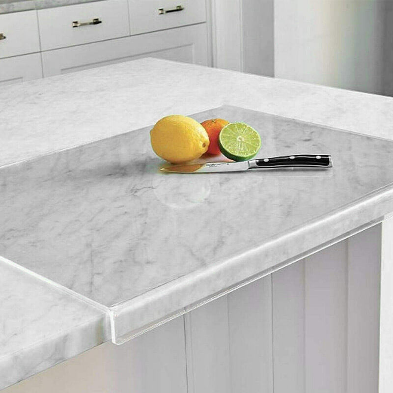 Clear non-slip acrylic cutting board for safe kitchen food prep. Durable, hygienic & perfect for home cooking tasks.