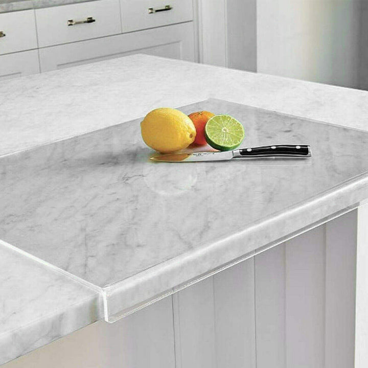 Clear non-slip acrylic cutting board for safe kitchen food prep. Durable, hygienic & perfect for home cooking tasks.