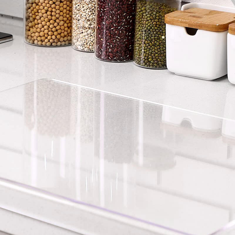 Hygienic & durable clear acrylic cutting board with non-slip design, ideal for safe kitchen food preparation.