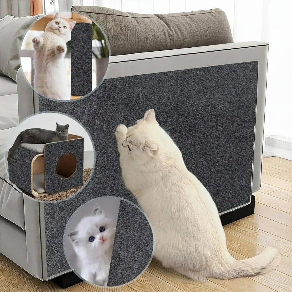 Stop cat scratches! Self-adhesive furniture & wall protector keeps home surfaces safe.