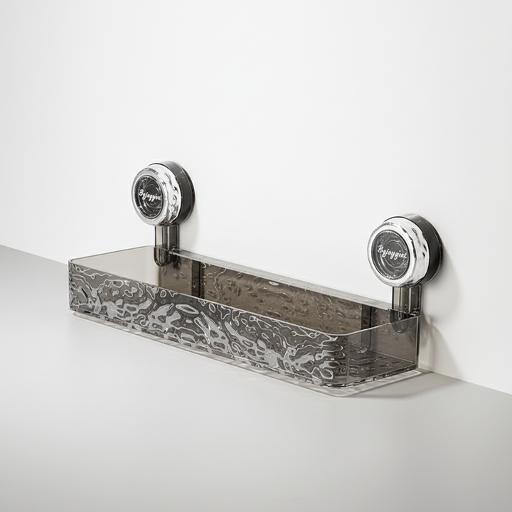 OrganizeGrip clear suction cup organizer. Perfect no-drill wall storage for damp bathroom & kitchen areas.