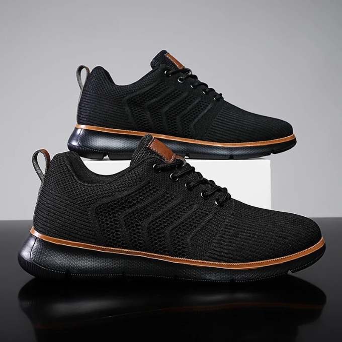 Ergonomic Men's Airmesh Stride Running Sneakers, designed for optimal foot support & cushioned stride.