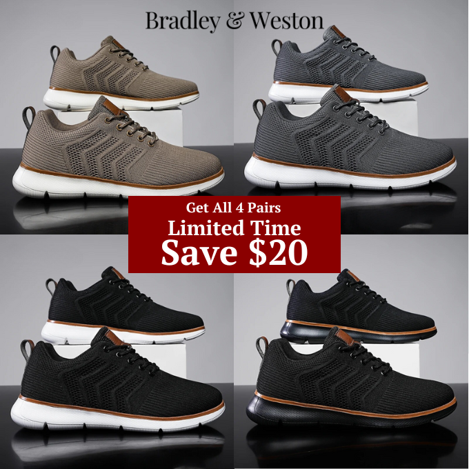 Collection of Men's Airmesh Stride Running Sneakers in various colors, lightweight athletic footwear for men.