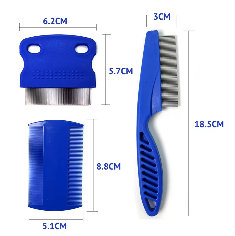 Complete pet flea & tick comb set showing two combs, essential for dog & cat health