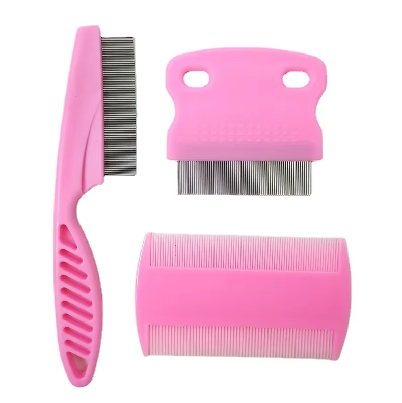 Packaged pet flea & tick comb set for dogs & cats, ready for parasite removal and pet care