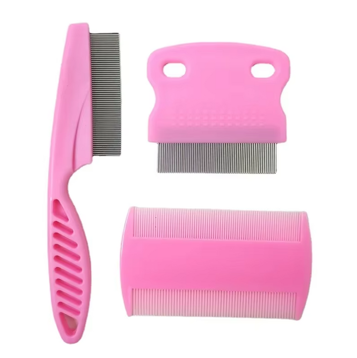 Packaged pet flea & tick comb set for dogs & cats, ready for parasite removal and pet care
