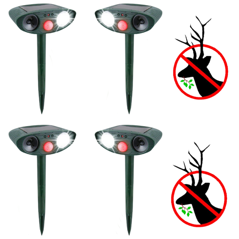 Home & Garden ultrasonic deer repeller, a humane pest control solution for gardens.