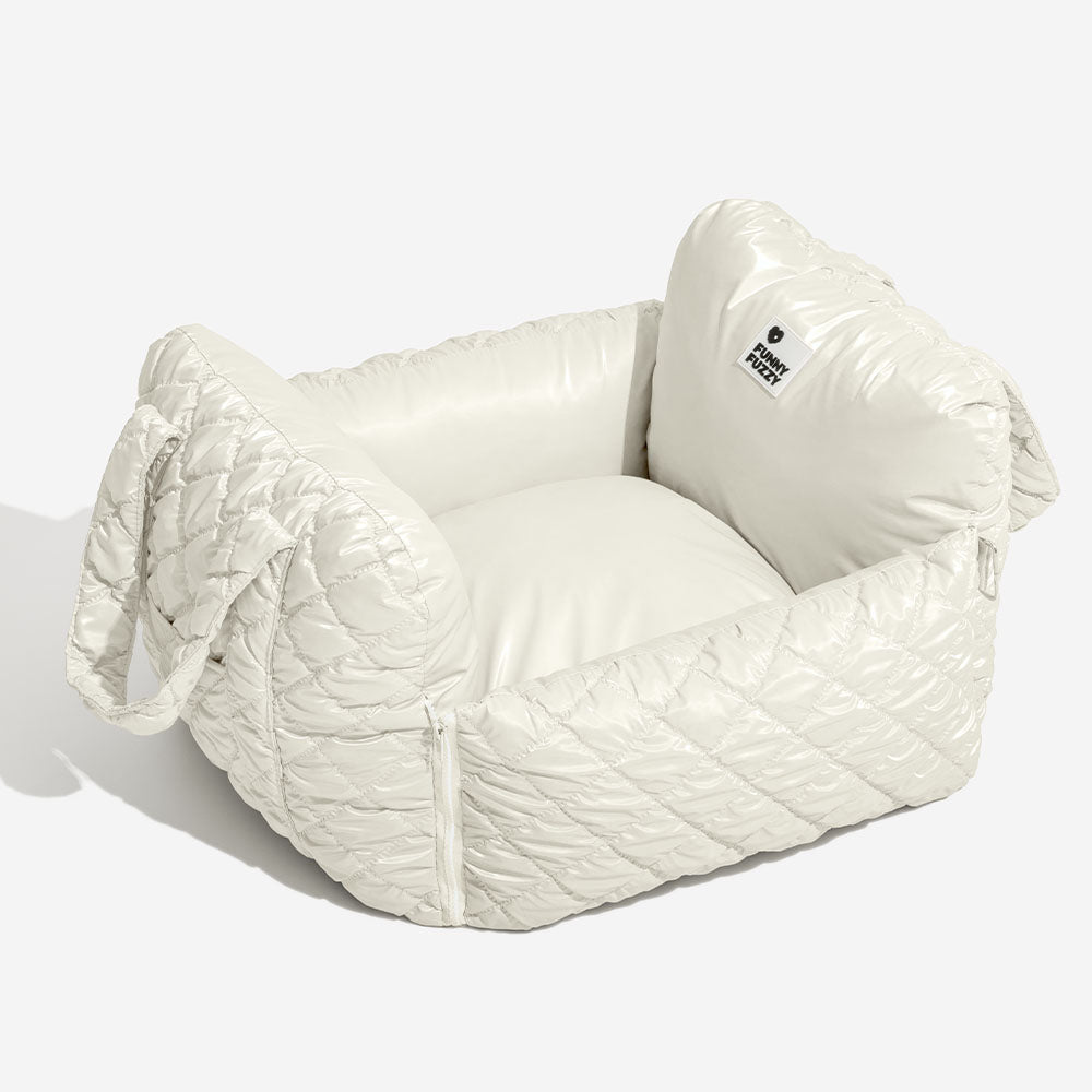 Compact and lightweight Cloud Luxury Quilted Dog Car Seat, easy to install for pet travel