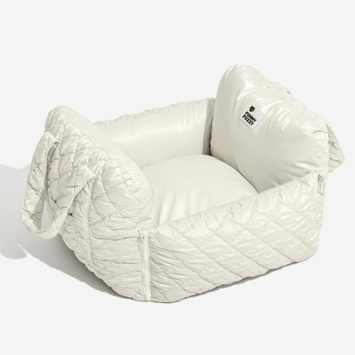 Compact and lightweight Cloud Luxury Quilted Dog Car Seat, easy to install for pet travel