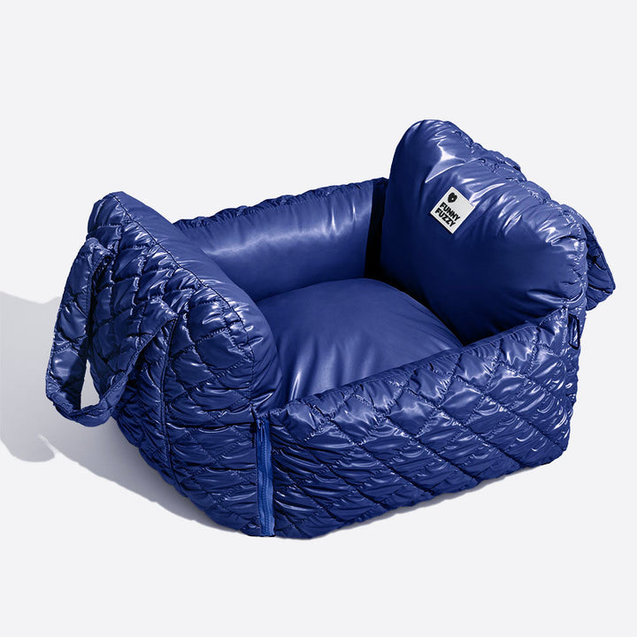 Luxury pet safety seat, quilted dog car bed, ensuring a calm and secure journey for your dog