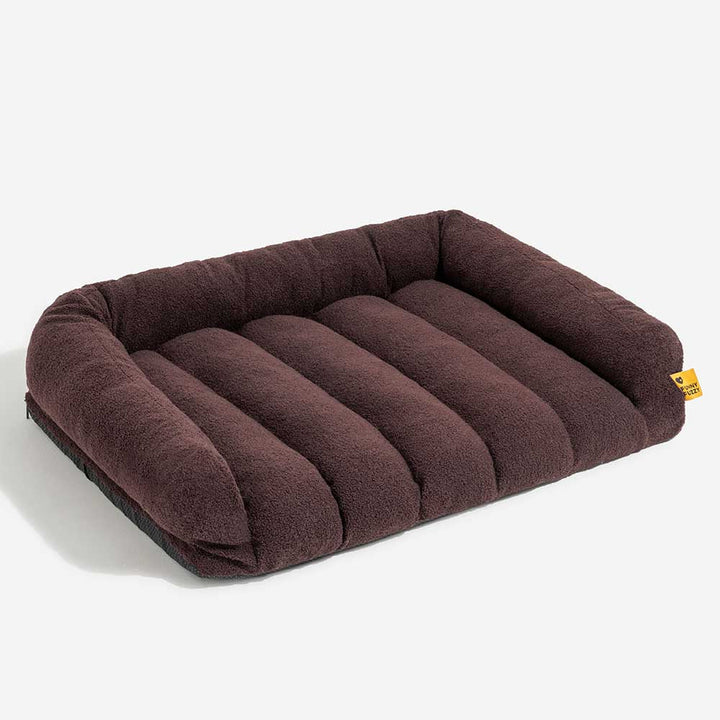 Cozy pet bed with headrest, orthopedic support by Cloudy Napper for happy large dogs