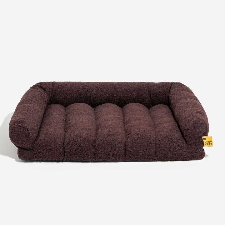 Teddy fleece dog bed, supportive orthopedic design for optimal joint health in pets