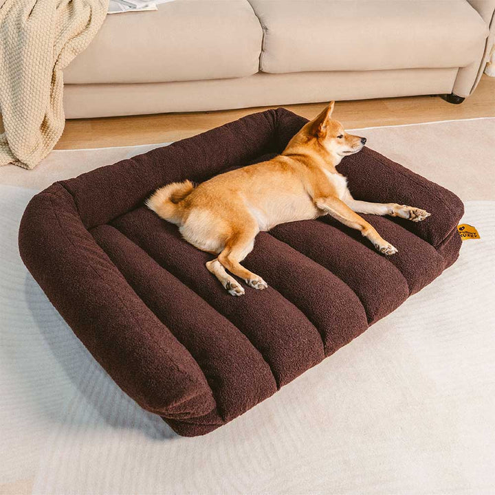 Supportive dog bed for joint support, Cozy Napper orthopedic pet sofa with headrest