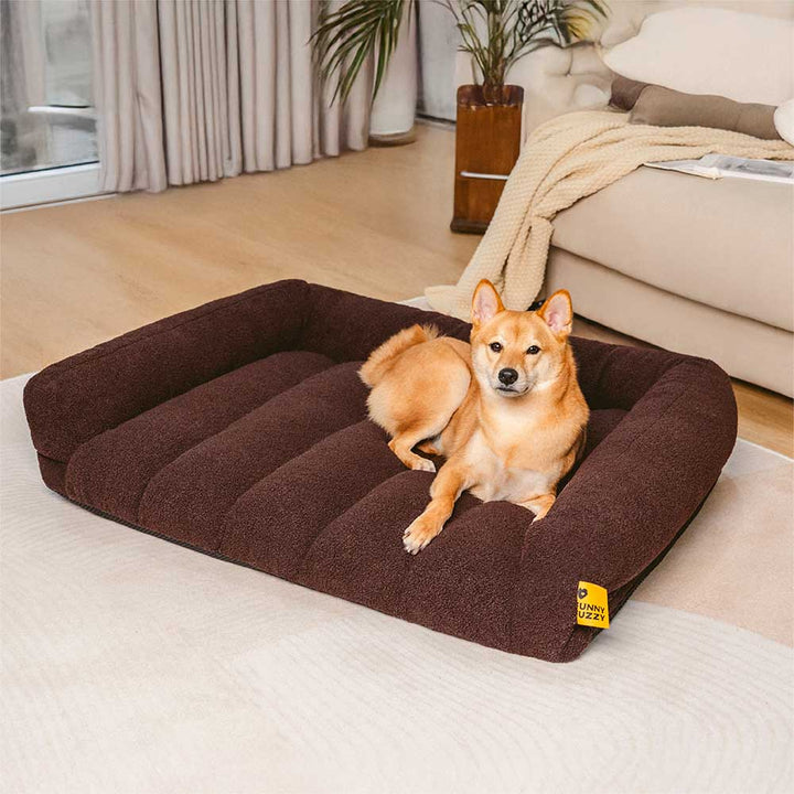 Warm teddy fleece dog bed, Cloudy Napper orthopedic for ultimate pet comfort and support