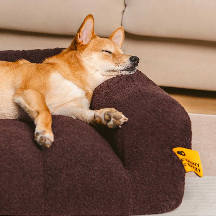 Large dog bed, orthopedic design with headrest for superior joint support and coziness