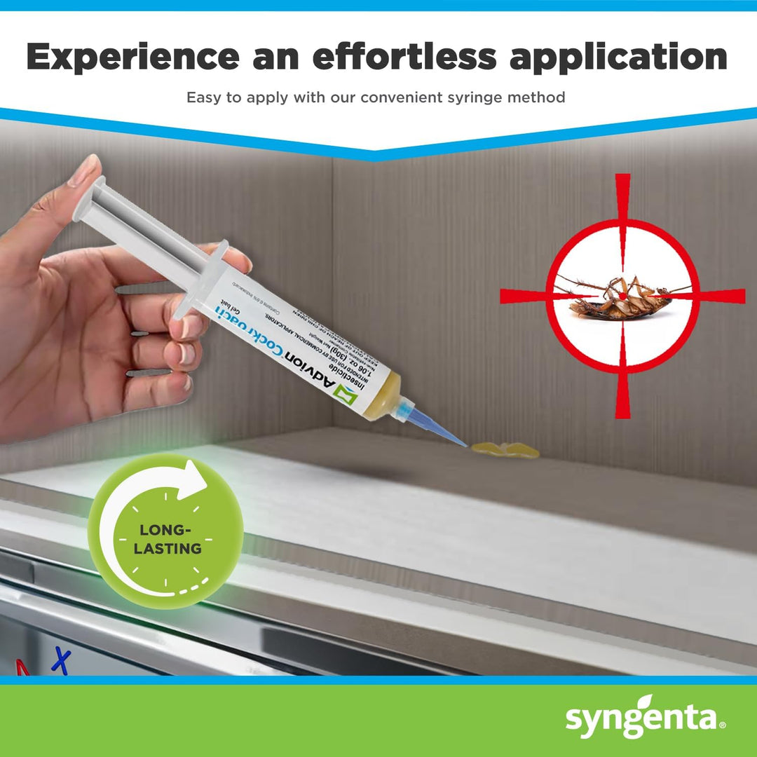 Precision cockroach gel bait syringe for targeted pest control. Effective insecticide for home extermination.
