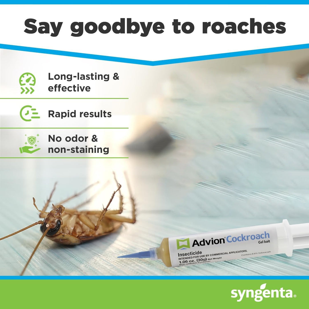 Advanced cockroach bait gel in a syringe for targeted insect killer application. Ultimate pest control solution.