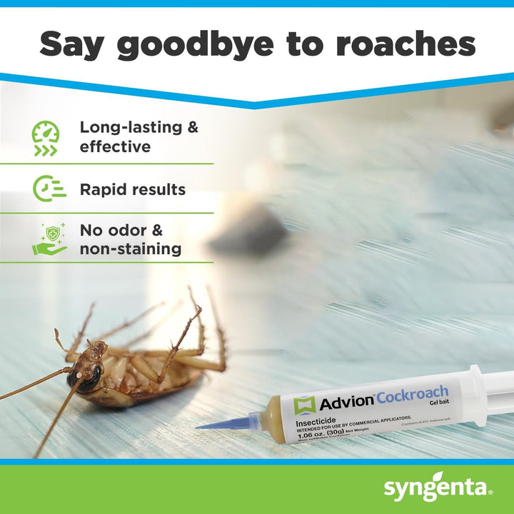Advanced cockroach bait gel in a syringe for targeted insect killer application. Ultimate pest control solution.