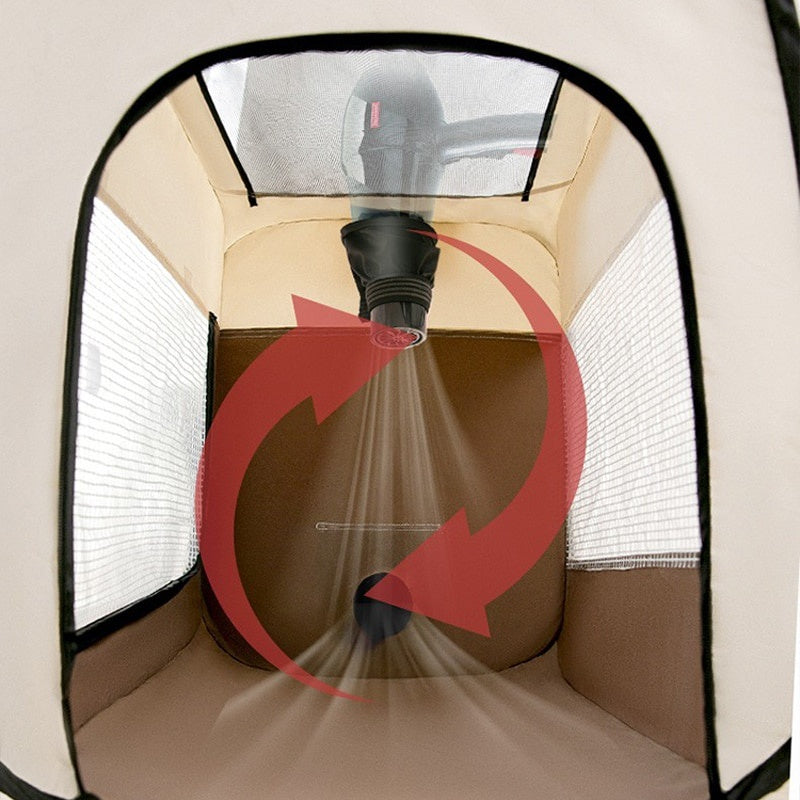 Durable pet transport carrier for cars, collapsible for convenience, fits cats & small dogs.