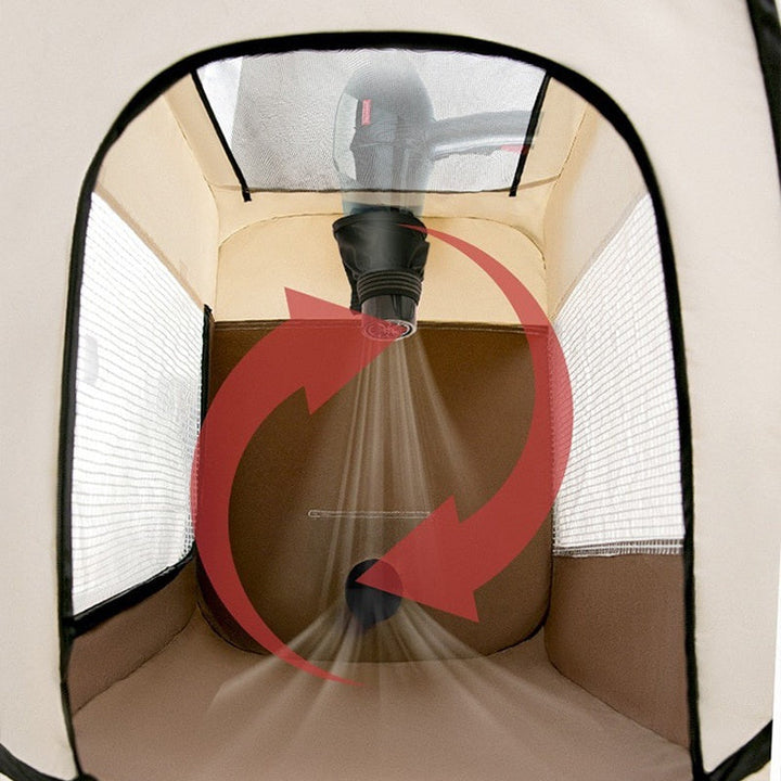Durable pet transport carrier for cars, collapsible for convenience, fits cats & small dogs.