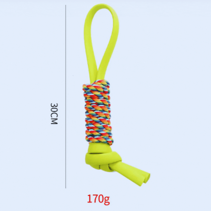 Strong braided rope chew toy for dogs, promoting teeth cleaning and fun interactive play