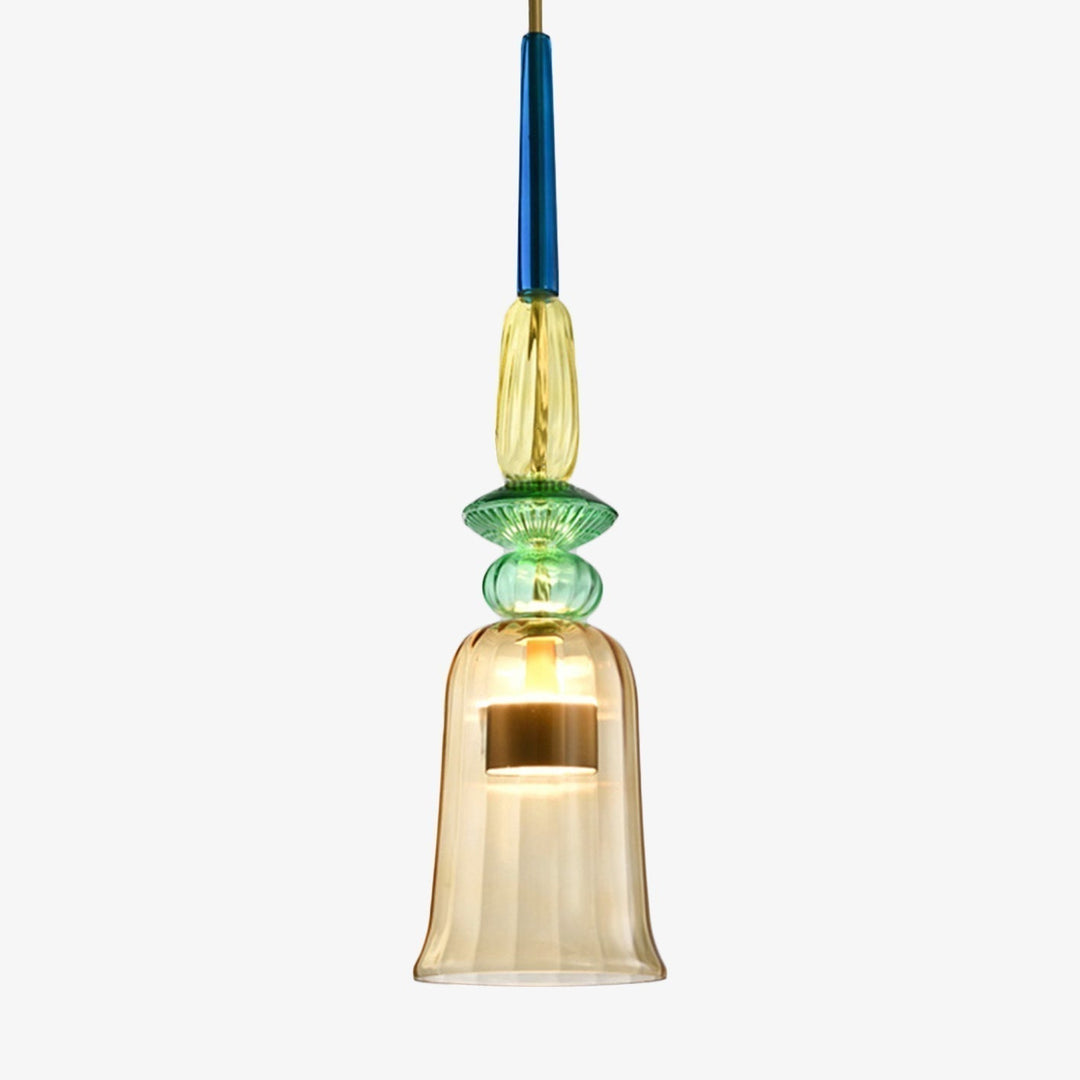Stylish glass pendant light, colorful. Sofia model, perfect for adding a pop of color to modern homes.