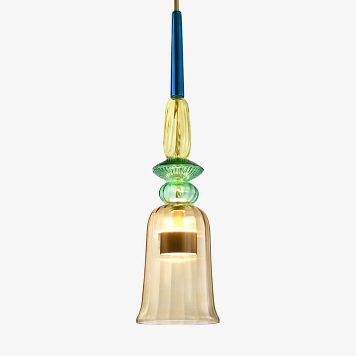 Stylish glass pendant light, colorful. Sofia model, perfect for adding a pop of color to modern homes.