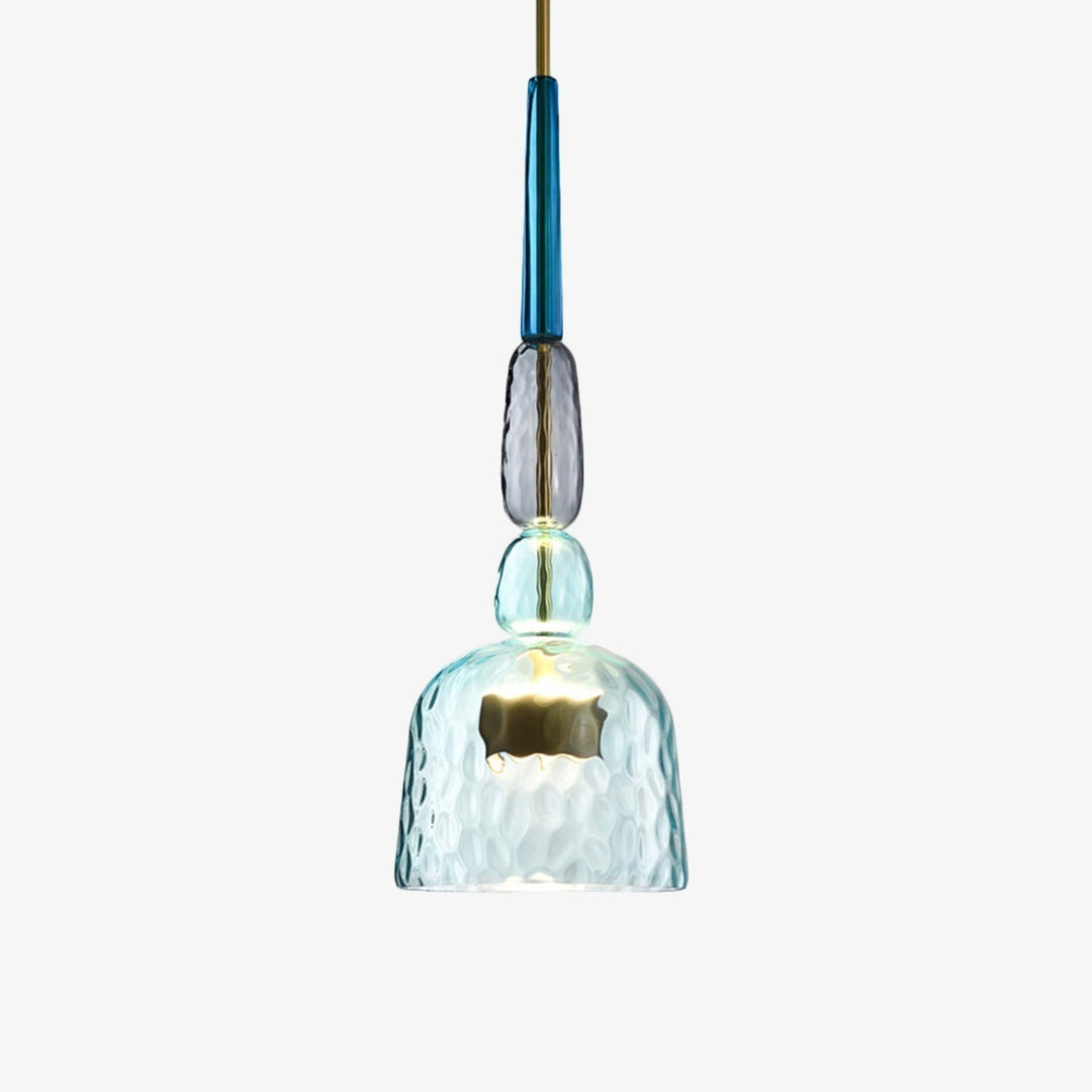 Sofia colorful glass pendant light. LED compatible modern lighting for stylish home interiors.
