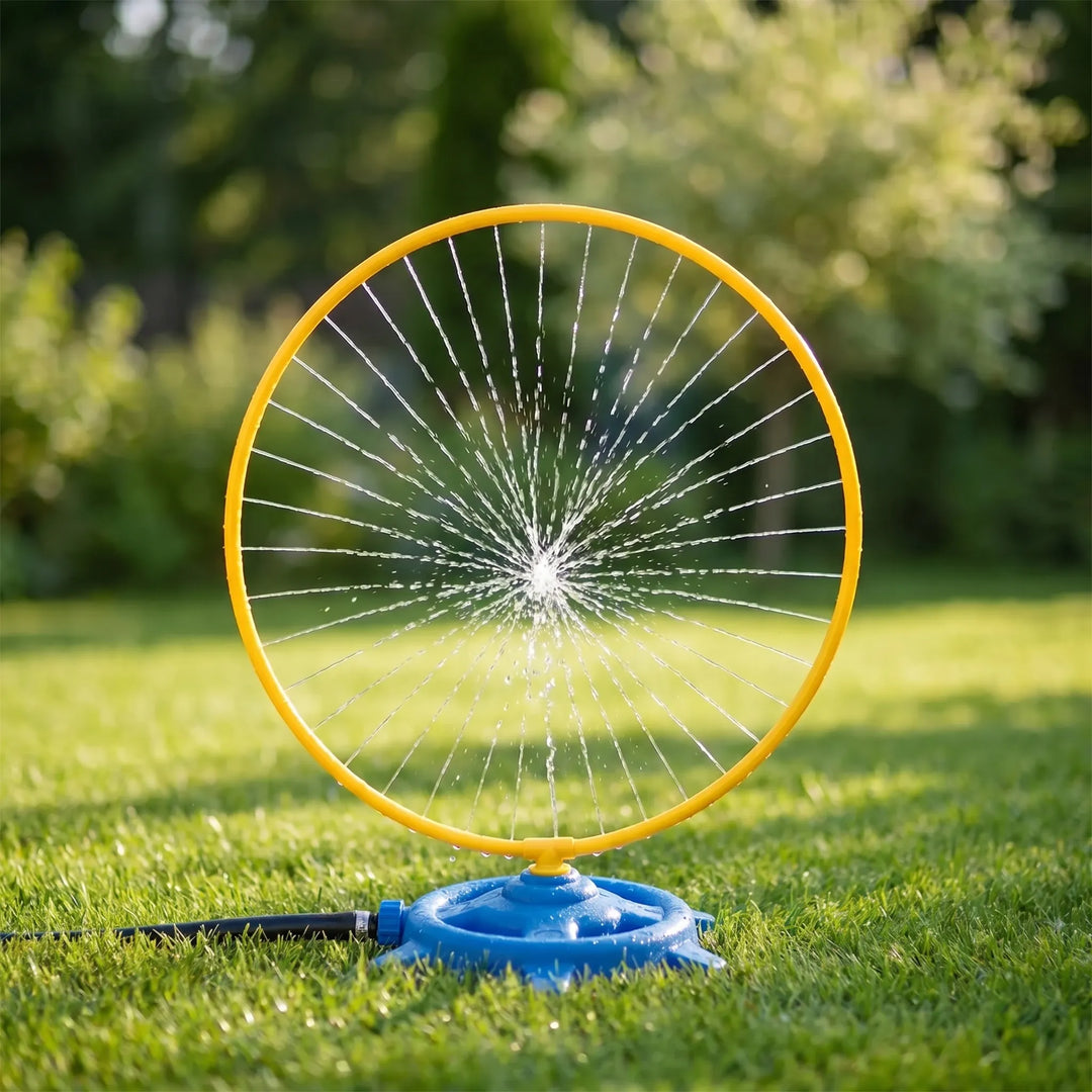 Children's outdoor water sprinkler for endless summer fun, backyard water play, and cooling entertainment.