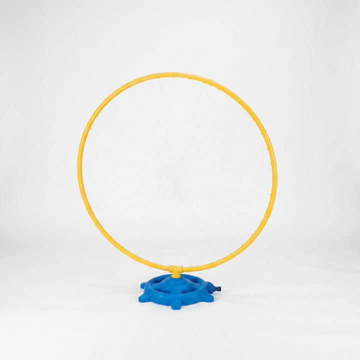 Kids' rotating lawn water sprinkler, an outdoor toy for summer fun, water play, and backyard entertainment.