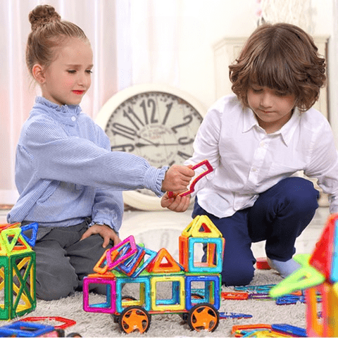 Educational STEM magnetic building blocks set for children, promoting learning & construction skills.