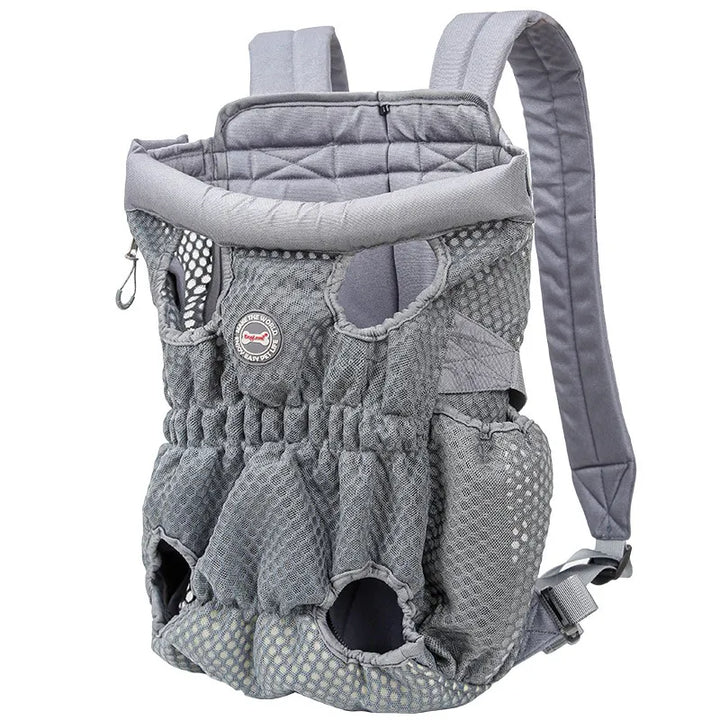 Pet accessory: Durable dog carrier backpack with mesh windows for breathable car travel.