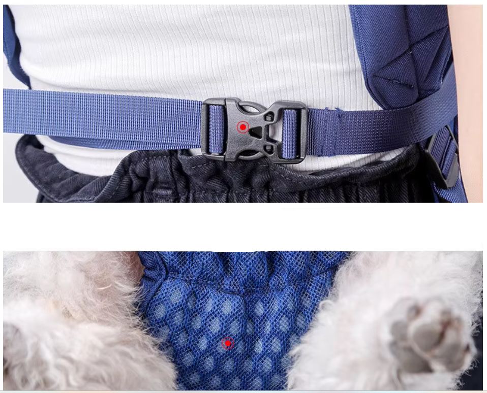 Secure and breathable dog carrier for car travel, a practical pet accessory for small dogs.