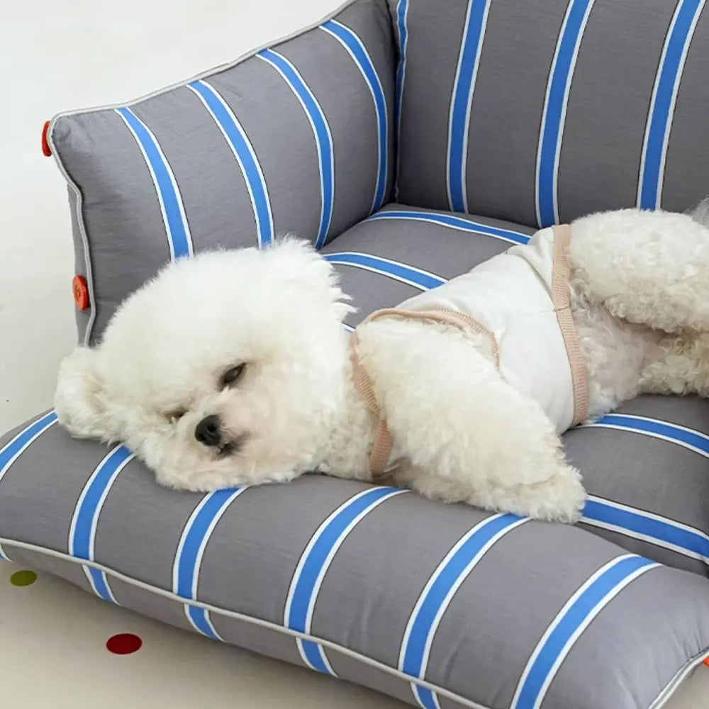 Stylish pet sofa bed in neutral tones, designed for ultimate dog comfort and part of pet furniture collection.