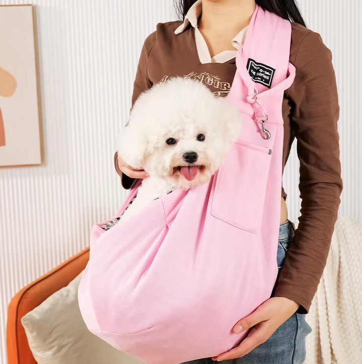 Comfortable pet shoulder carrier bag for small dogs and cats, perfect for travel