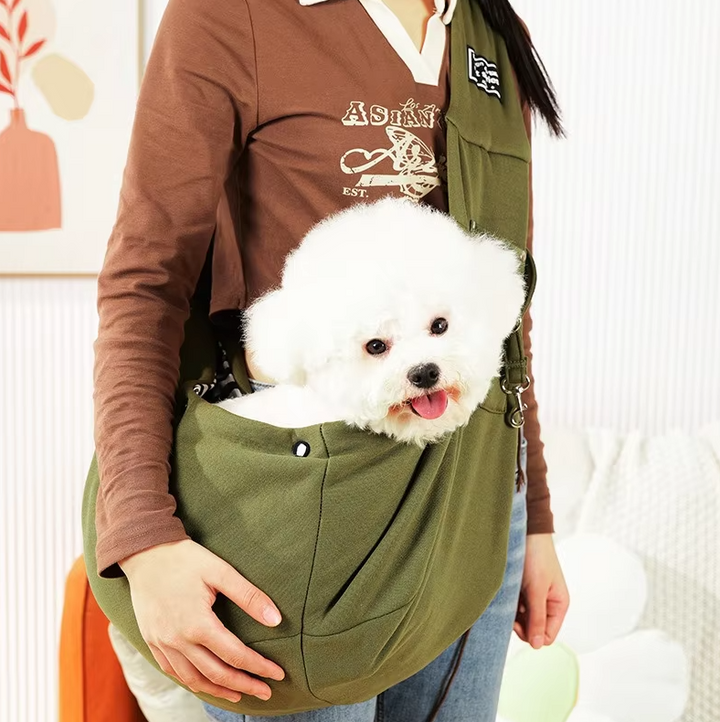 Portable pet travel bag with shoulder strap for small pets, car friendly